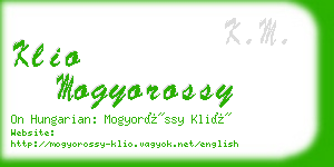 klio mogyorossy business card